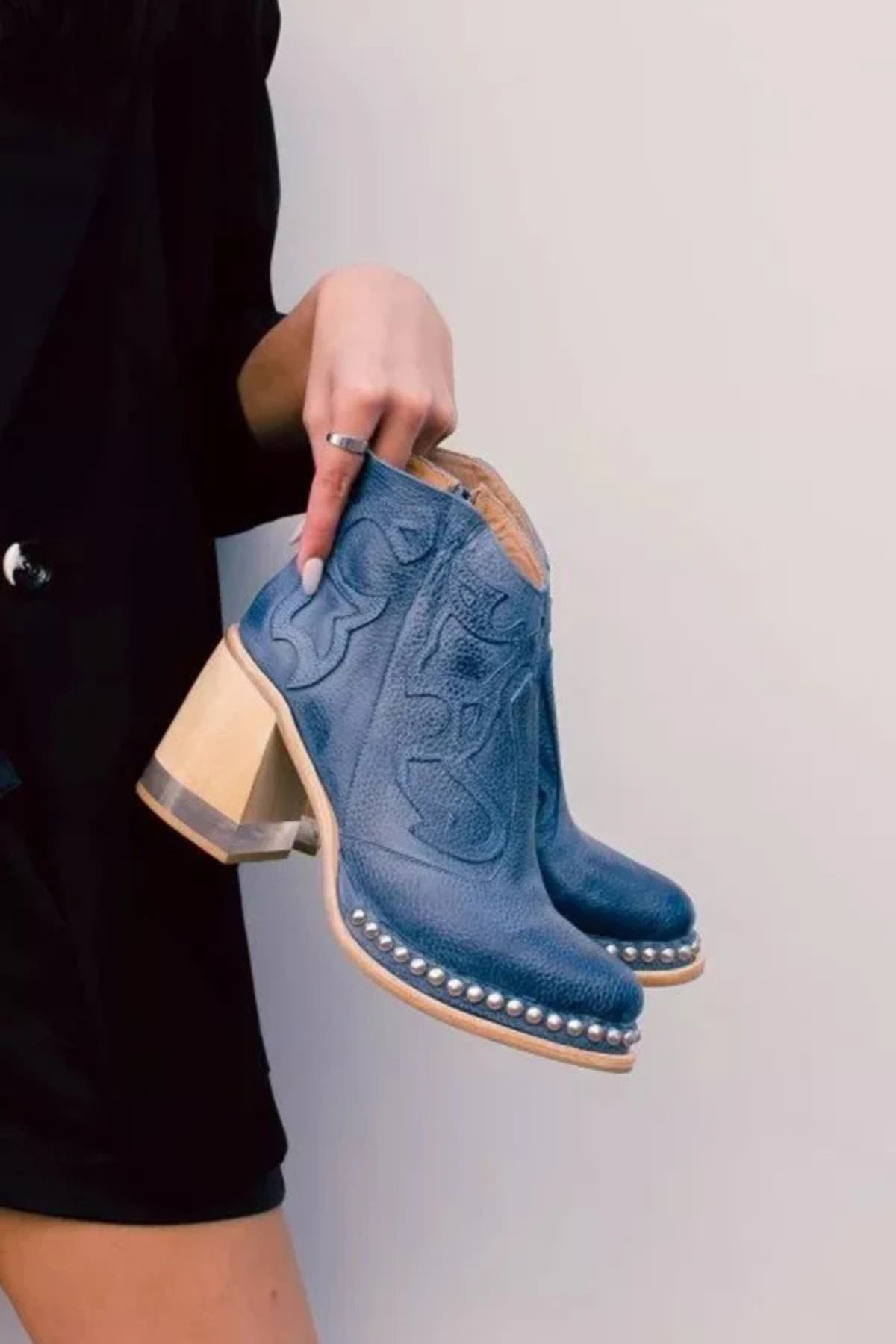 Crystal Embellished High Heel Boots