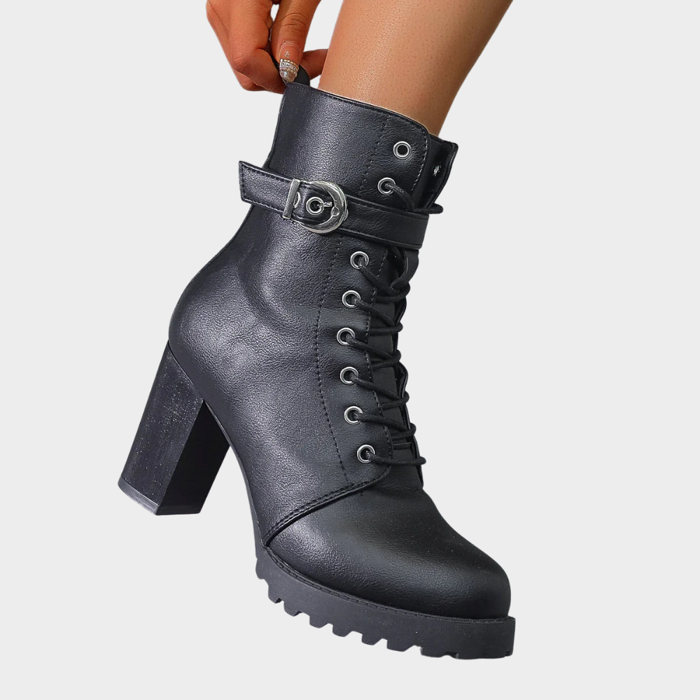 Flared Heel Ankle Boots