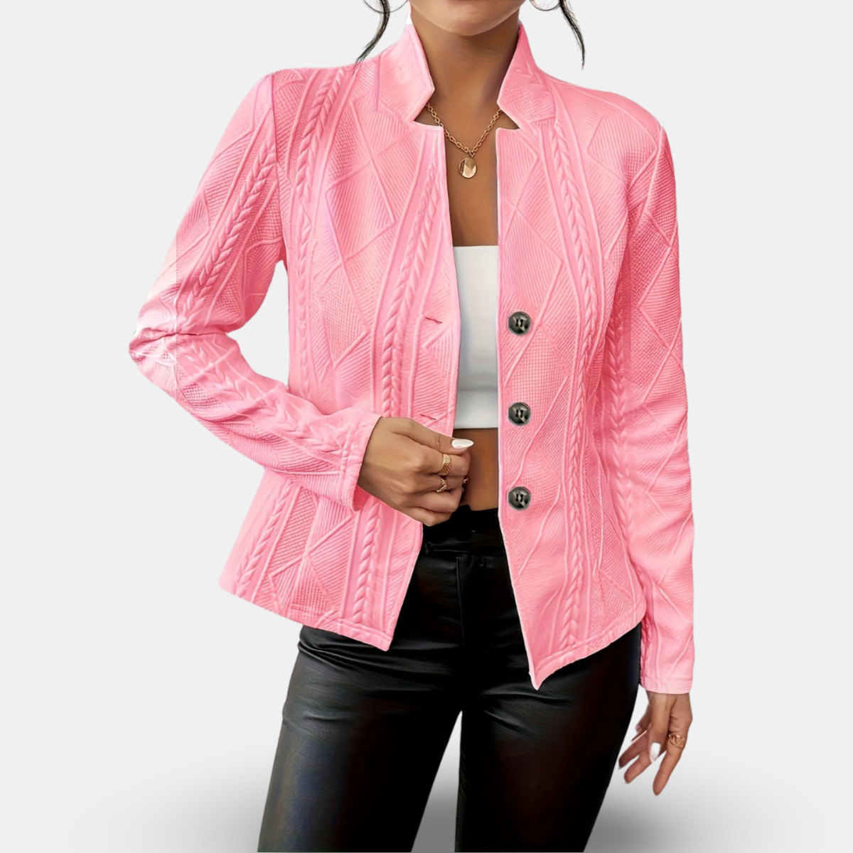 Tailored Fitted Cardigan With Button Front