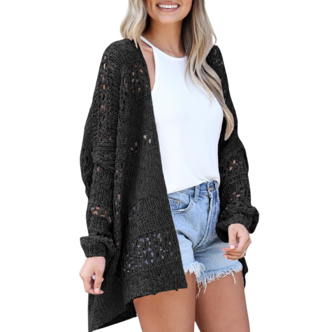 Oversized Open Knit Boho Cardigan For Summer
