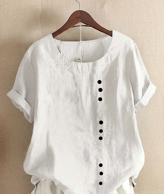 Short Sleeve Blouse With Round Neckline