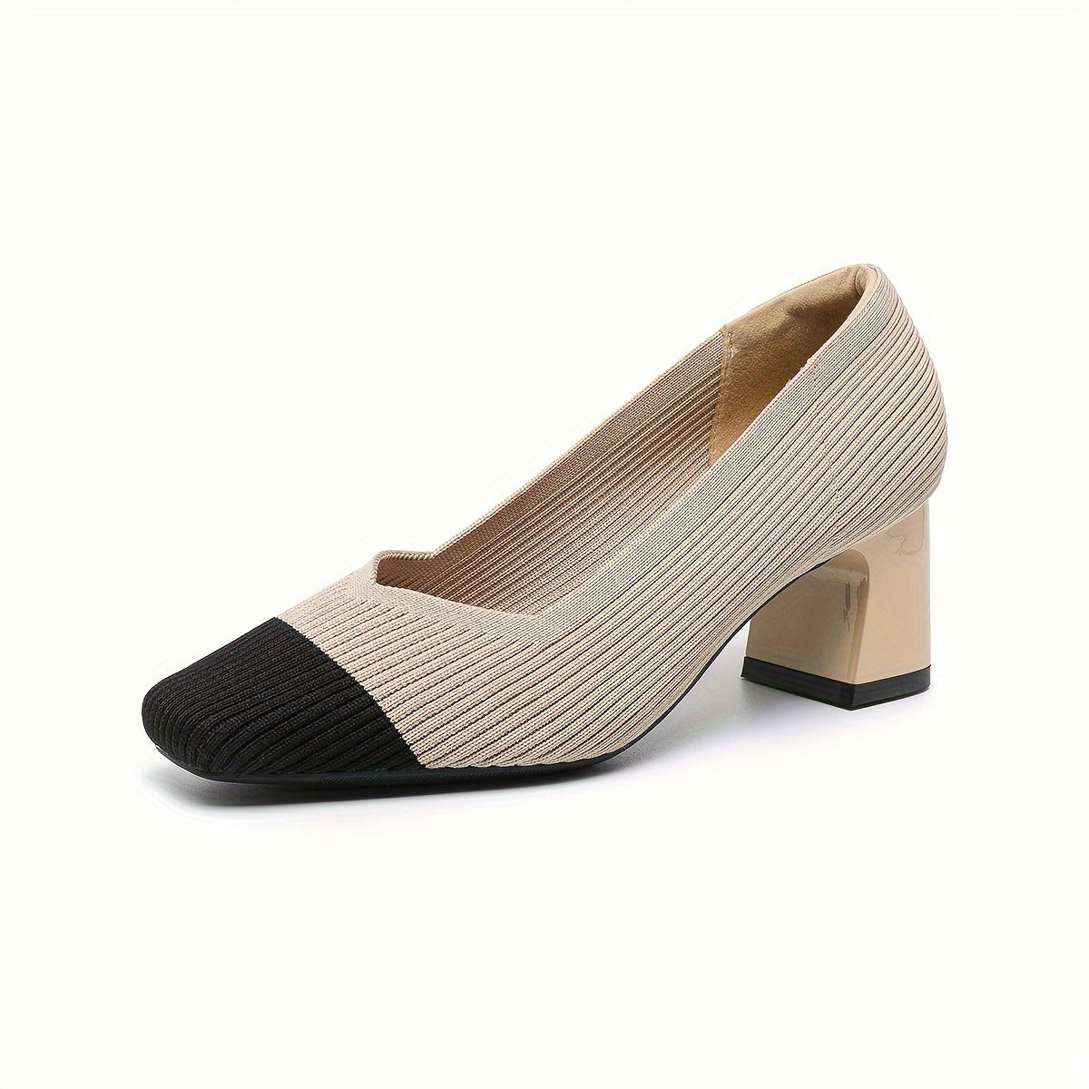 Pointed Toe Orthopedic Block Heel Pumps