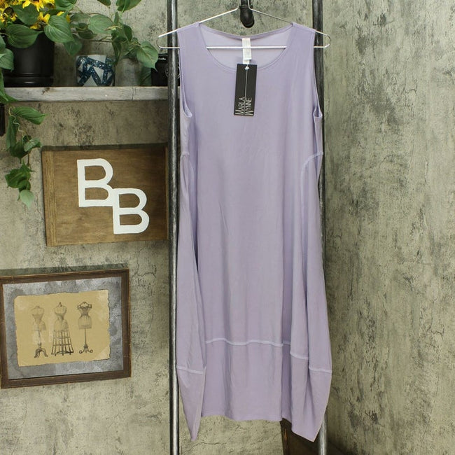 Women's Sleeveless Relaxed Midi Dress With Pockets