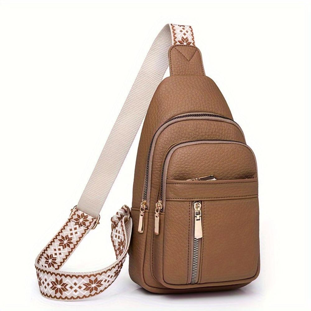 Vintage Style Leather Chest Crossbody Bag