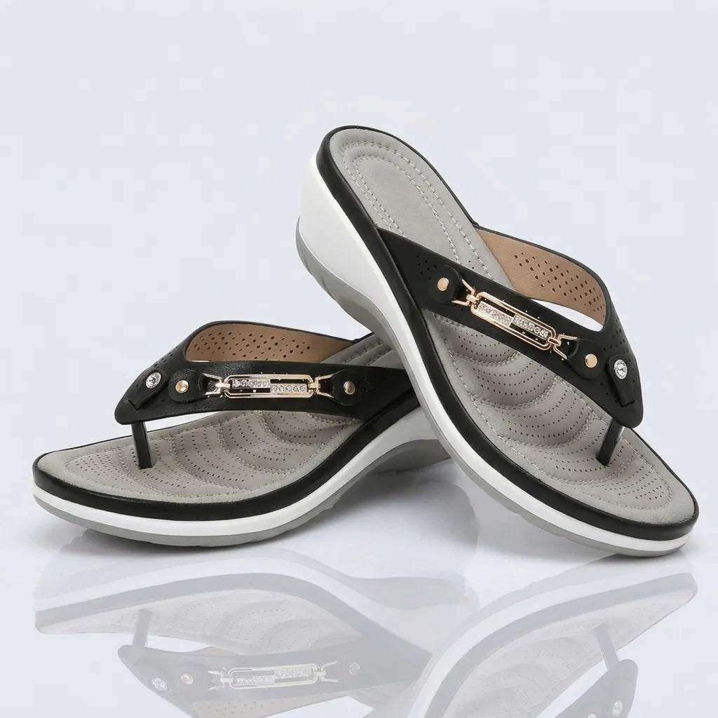 Orthopedic Women's Slip-On Slippers with Contoured Footbed