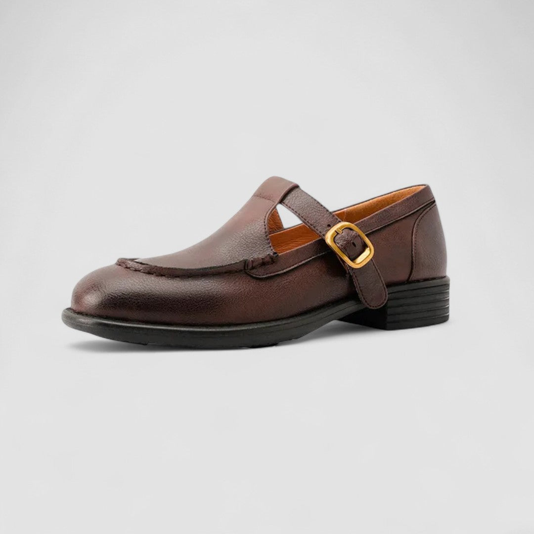 Square Toe Mary Jane Shoes With Low Stacked Heel
