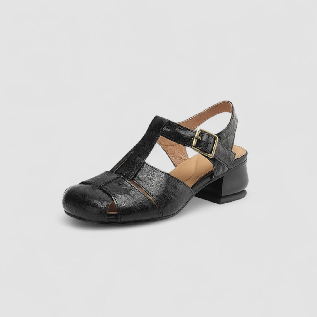 Block Heel Mary Jane Shoes With Ankle Strap