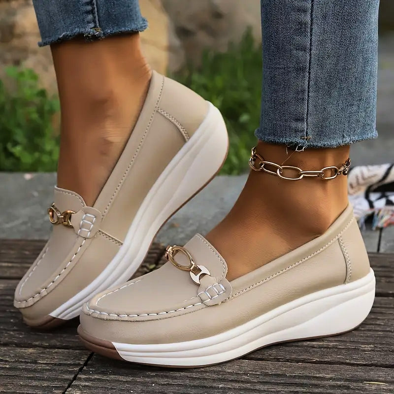 Genuine Leather Slip-On Loafers