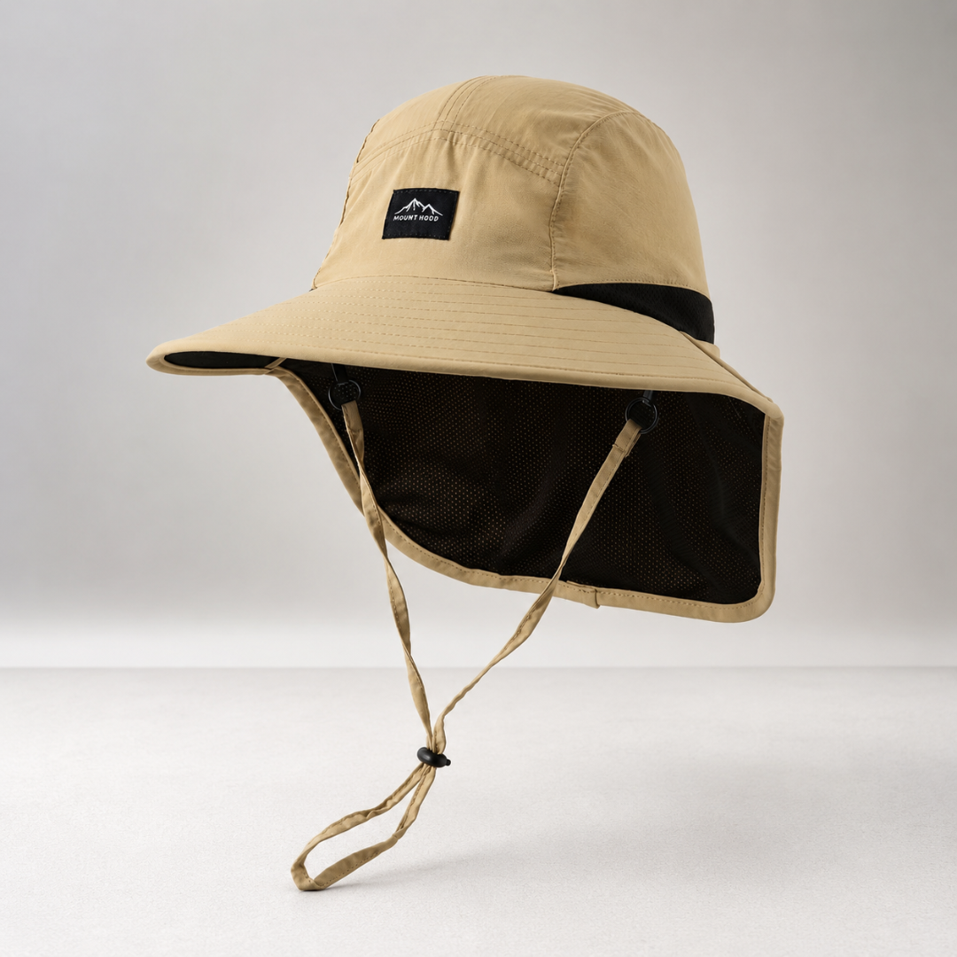 Wide Brim Sun Hat with Neck Flap and UV Protection