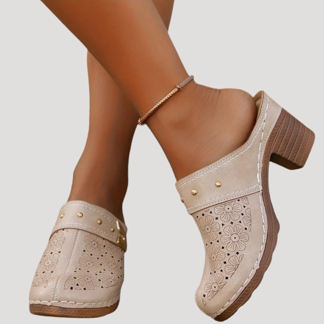 Women's Comfort Heeled Mule Clogs