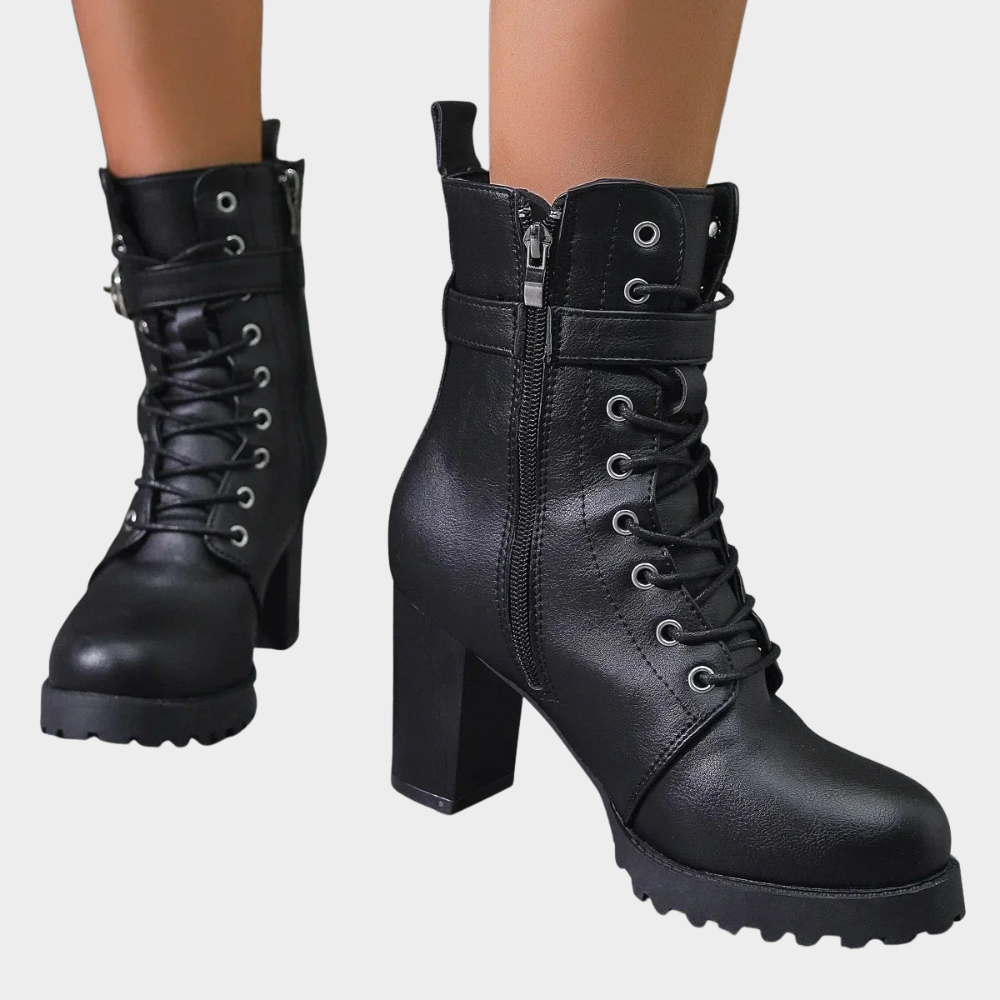 Flared Heel Ankle Boots