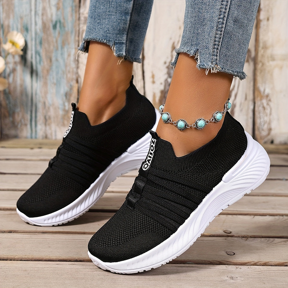 Women's Slip-On Walking Shoes with Cushioned Sole