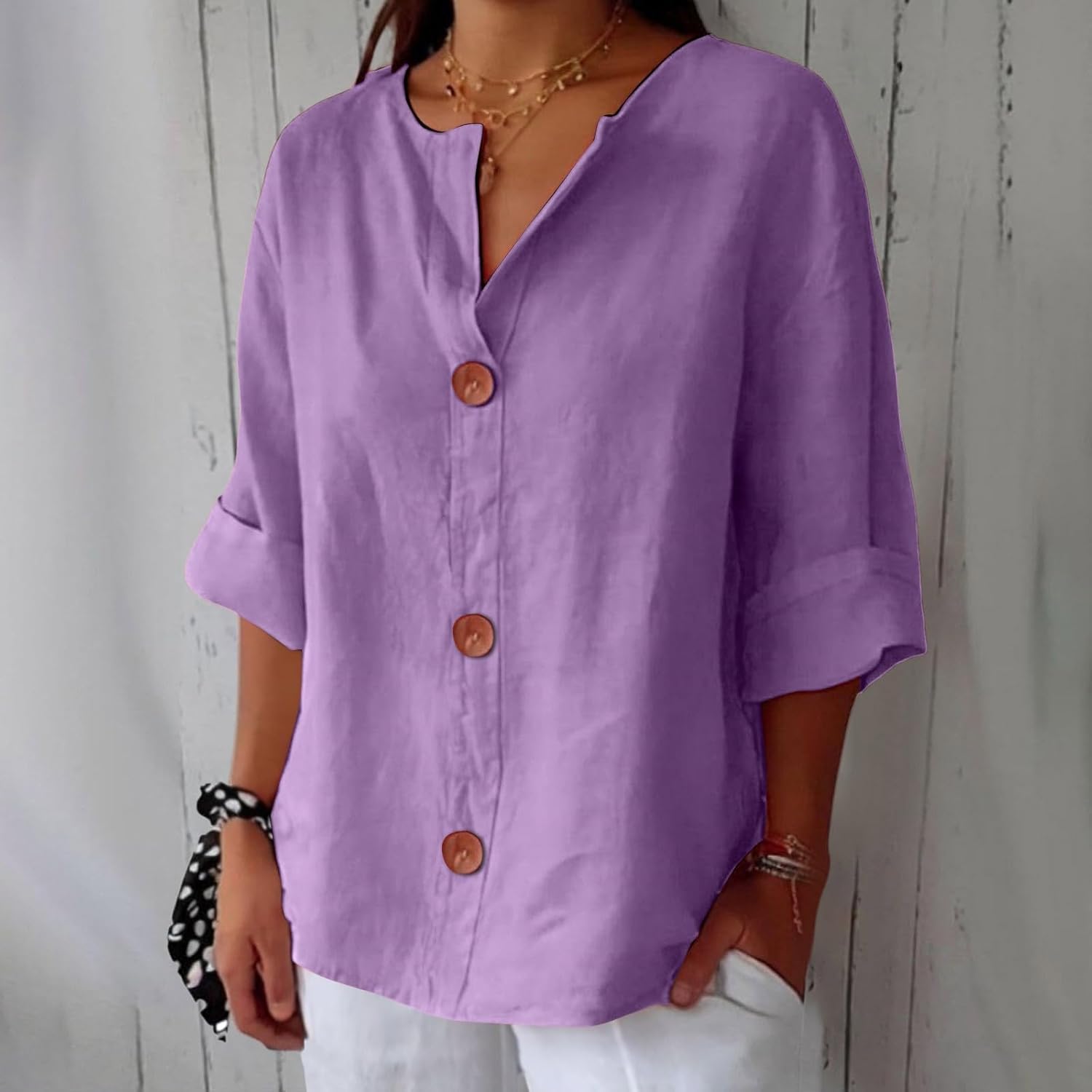 Relaxed Fit Linen Blouse