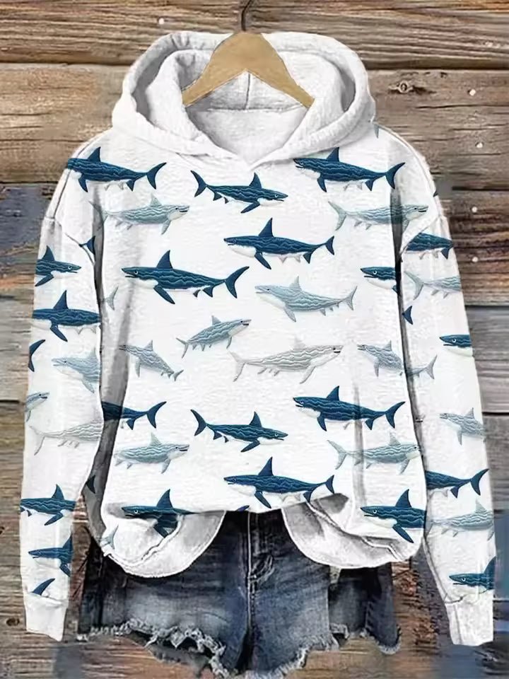 Oversized Scandinavian Pattern Soft Knit Hoodie