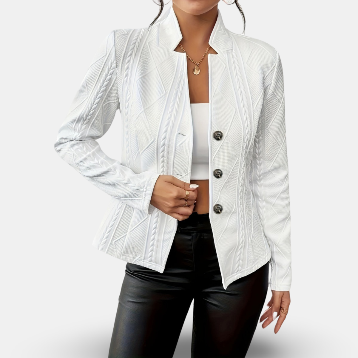 Tailored Fitted Cardigan With Button Front