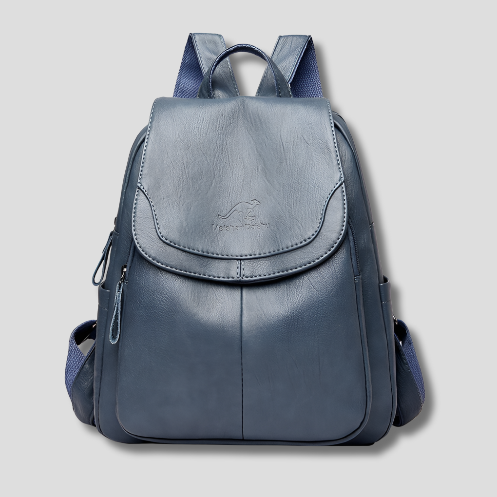 Anti-Theft Leather Backpack