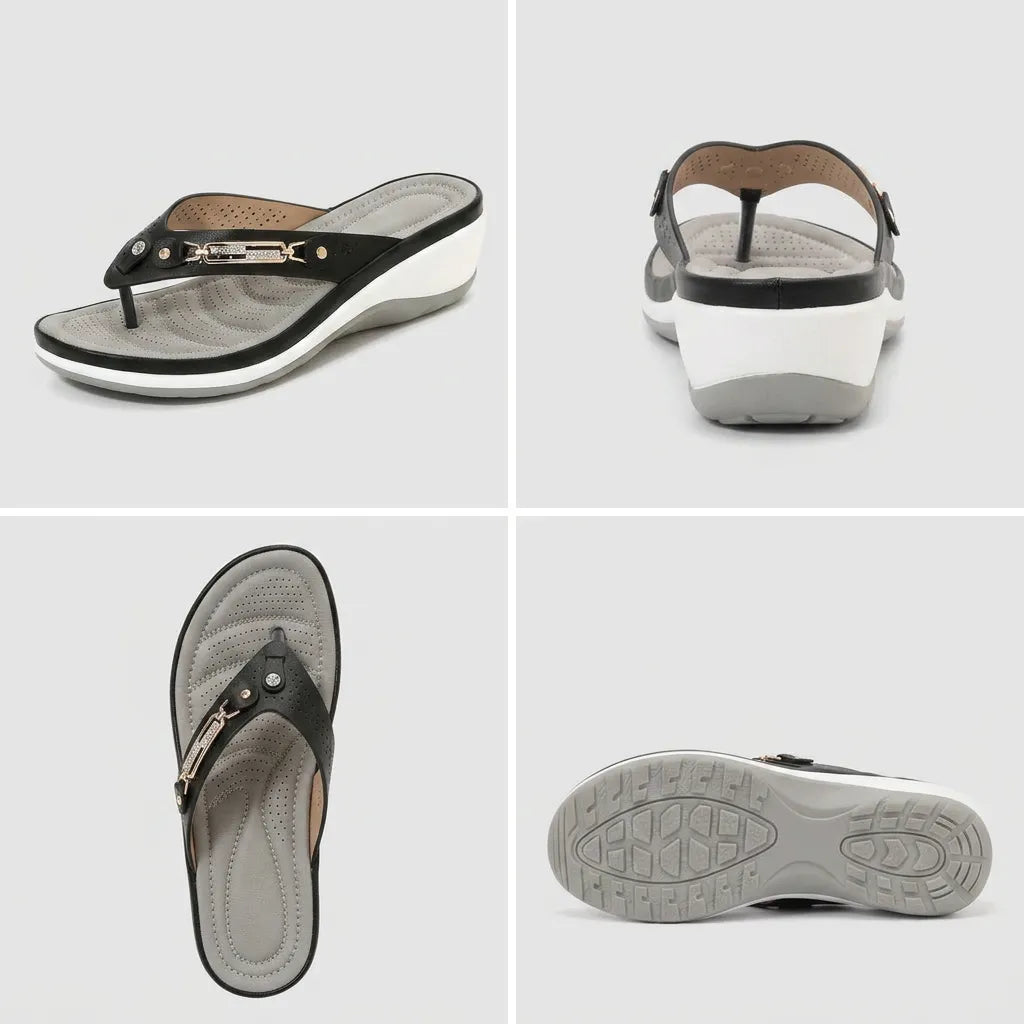 Orthopedic Women's Slip-On Slippers with Contoured Footbed