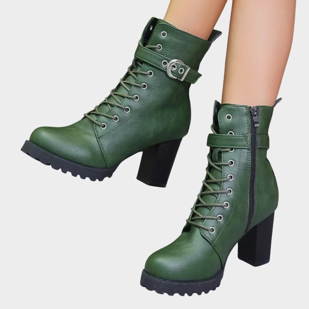 Flared Heel Ankle Boots