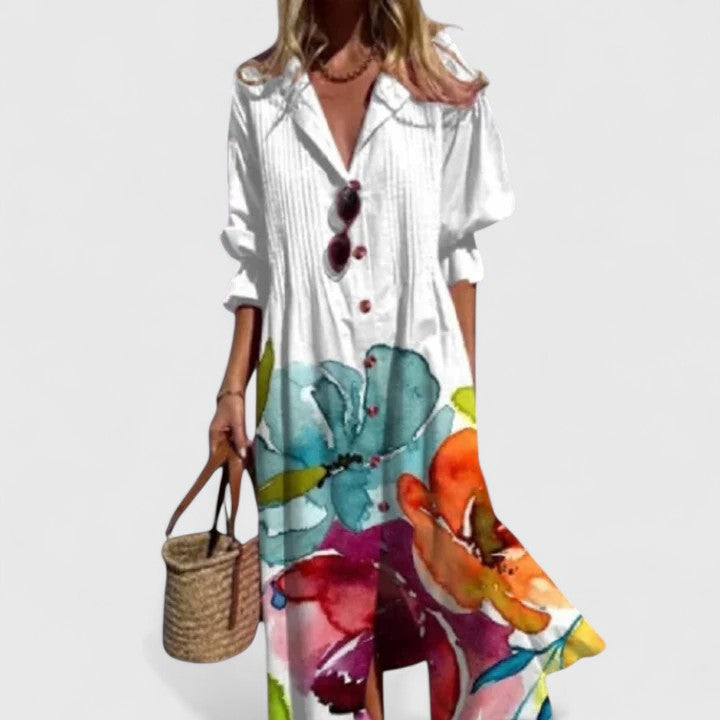 Paula Boho Maxi Dress with Long Sleeves