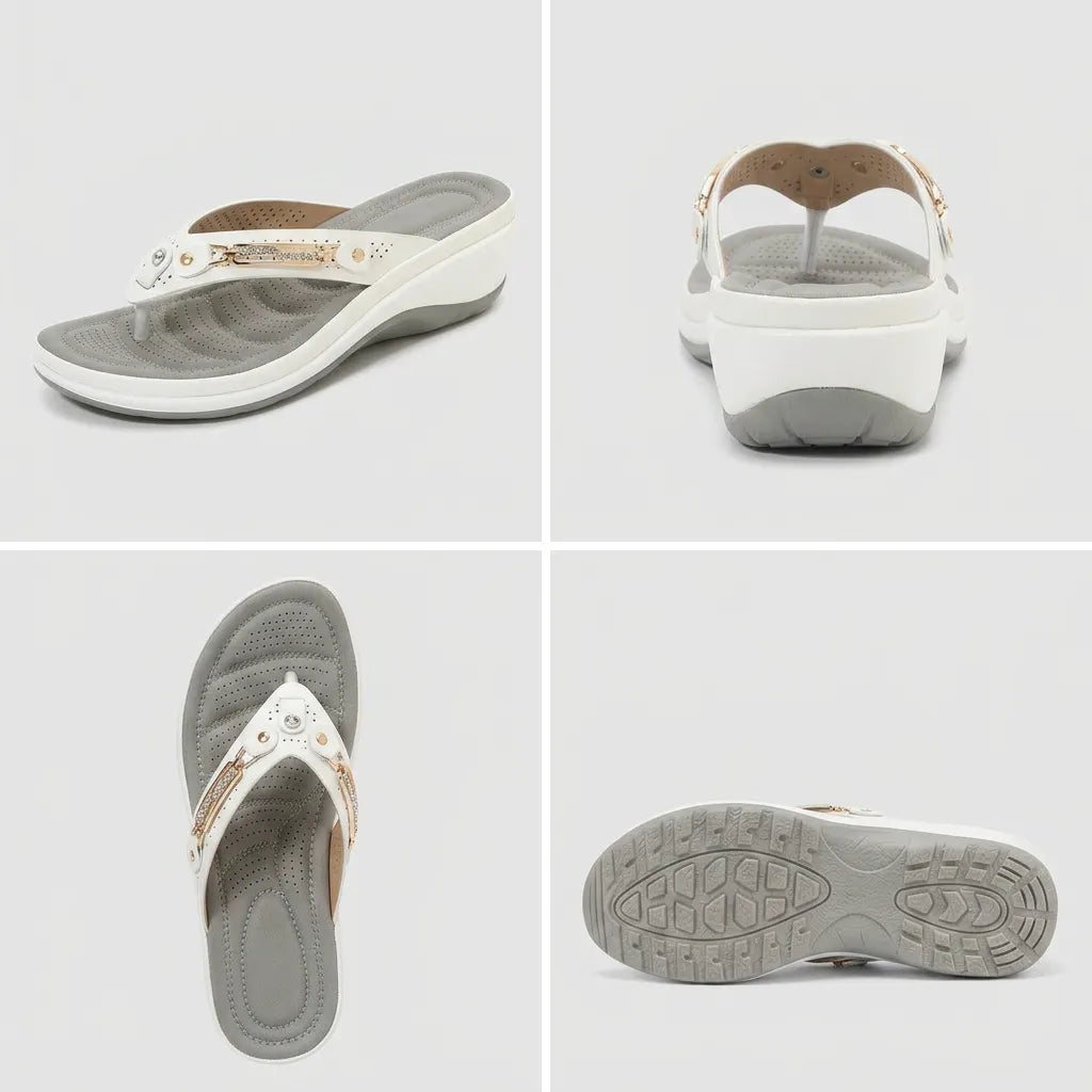 Orthopedic Women's Slip-On Slippers with Contoured Footbed