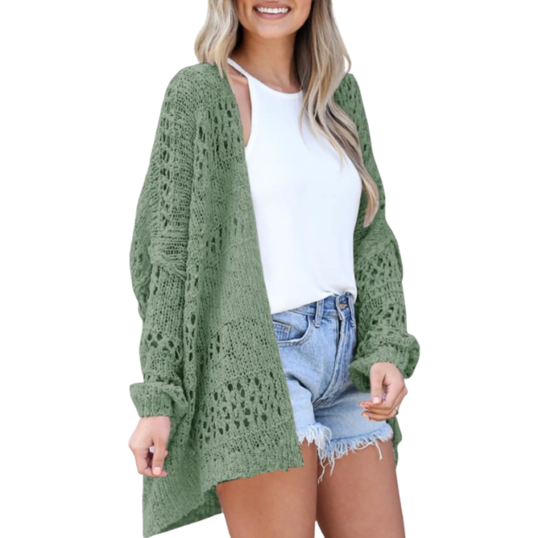 Oversized Open Knit Boho Cardigan For Summer