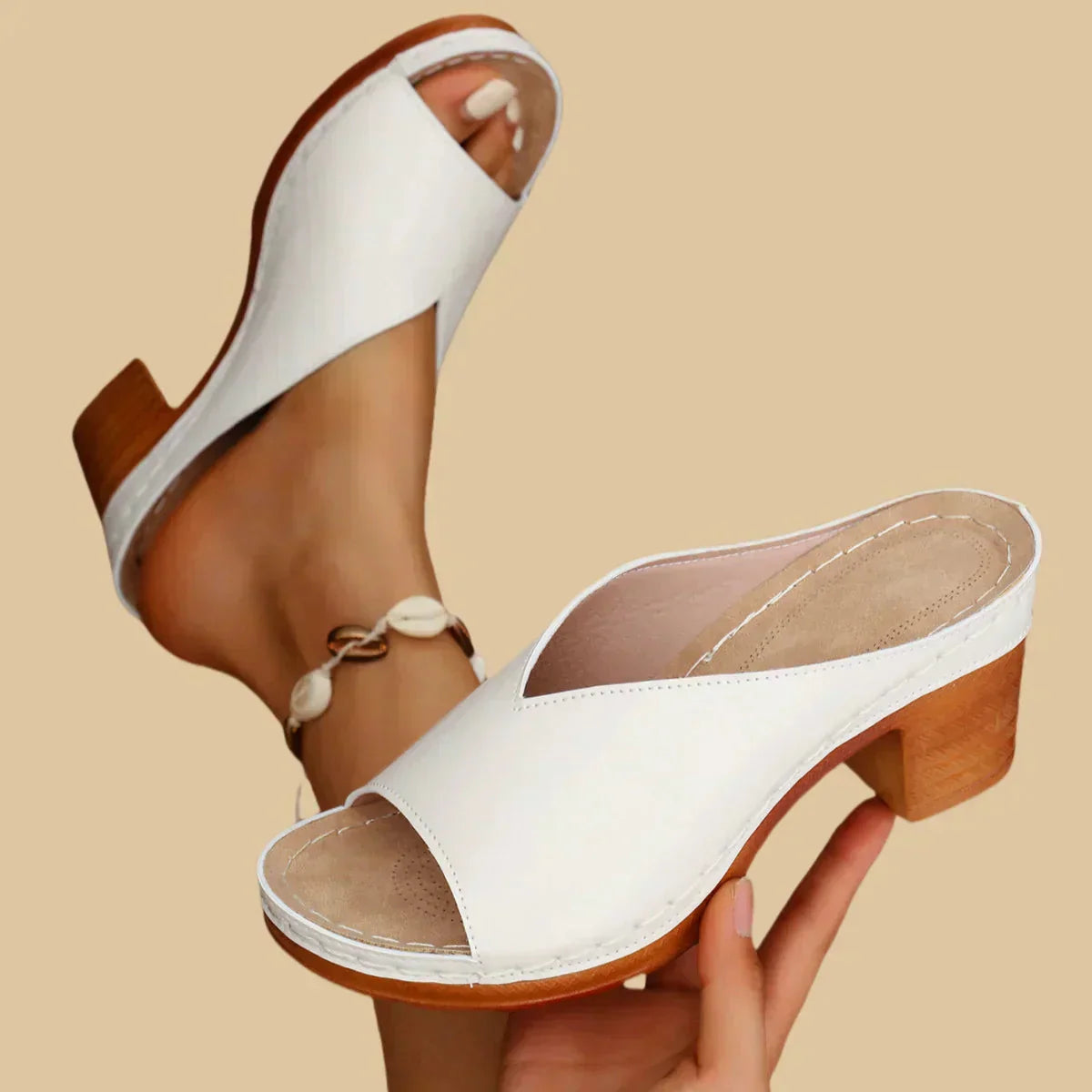 Lisa Orthopedic Sandal with Thick Supportive Heel