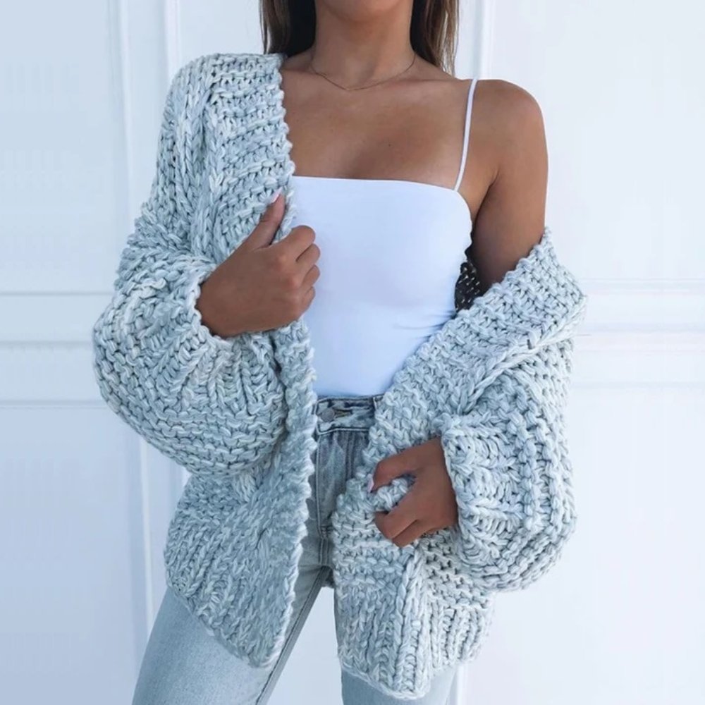 Solène Chunky Knit Open Cardigan