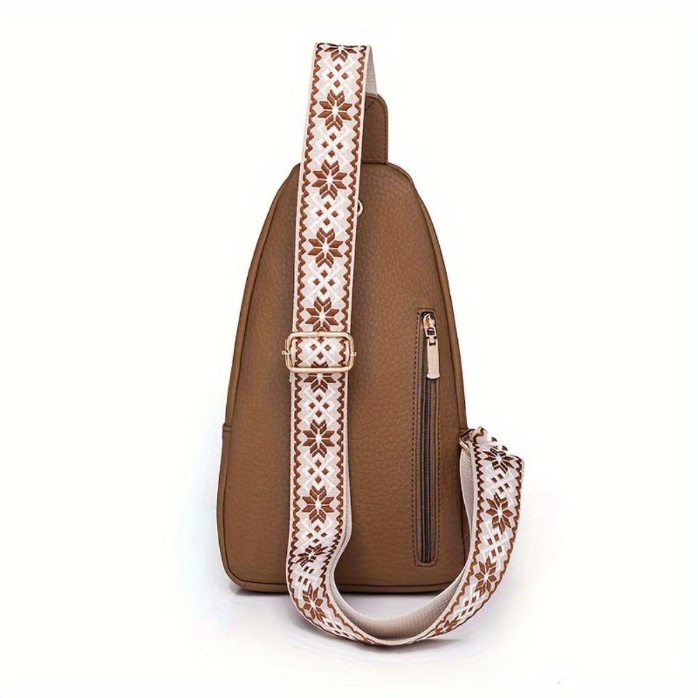 Vintage Style Leather Chest Crossbody Bag