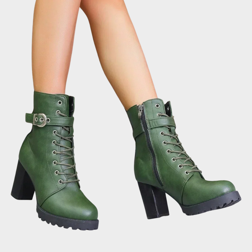 Flared Heel Ankle Boots