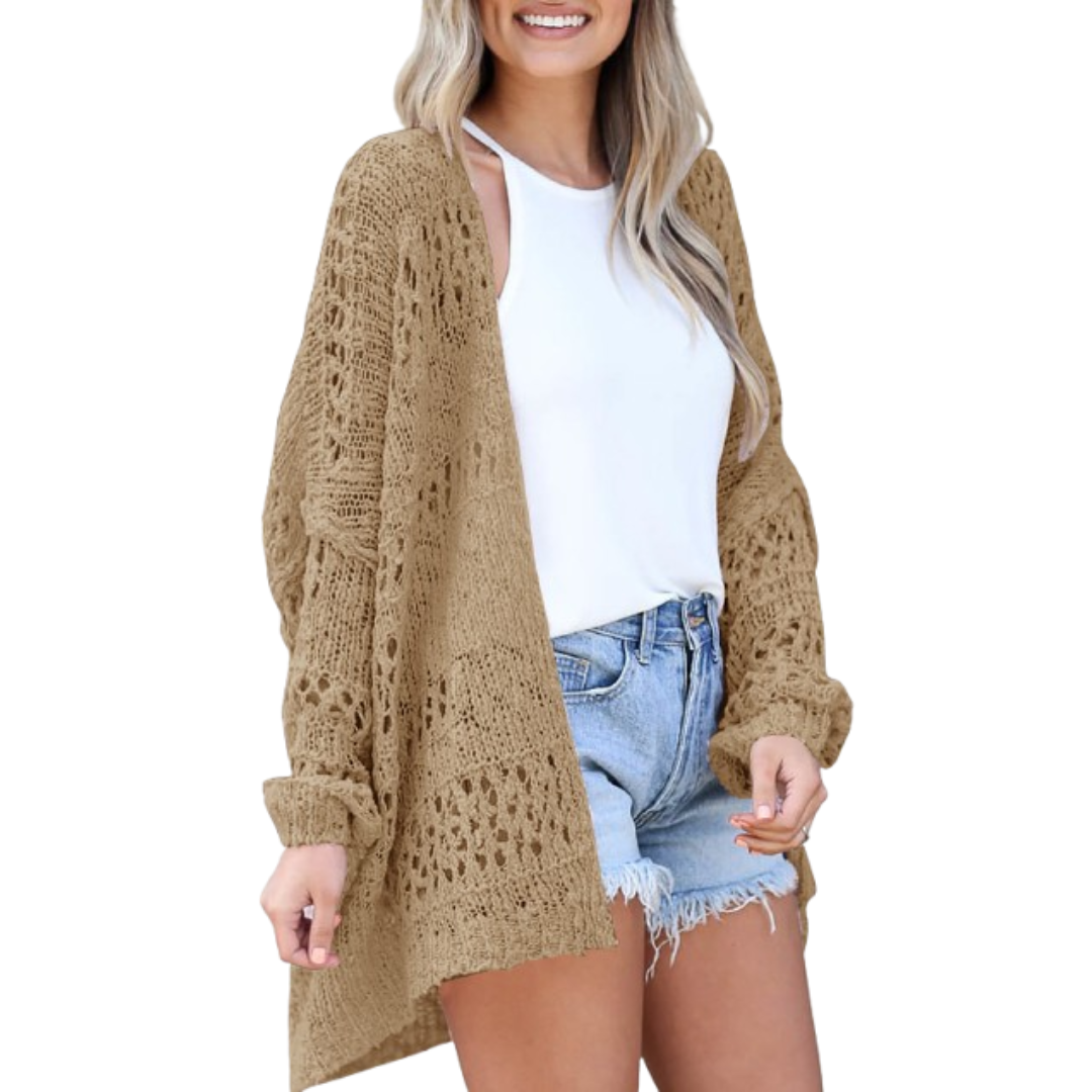 Oversized Open Knit Boho Cardigan For Summer