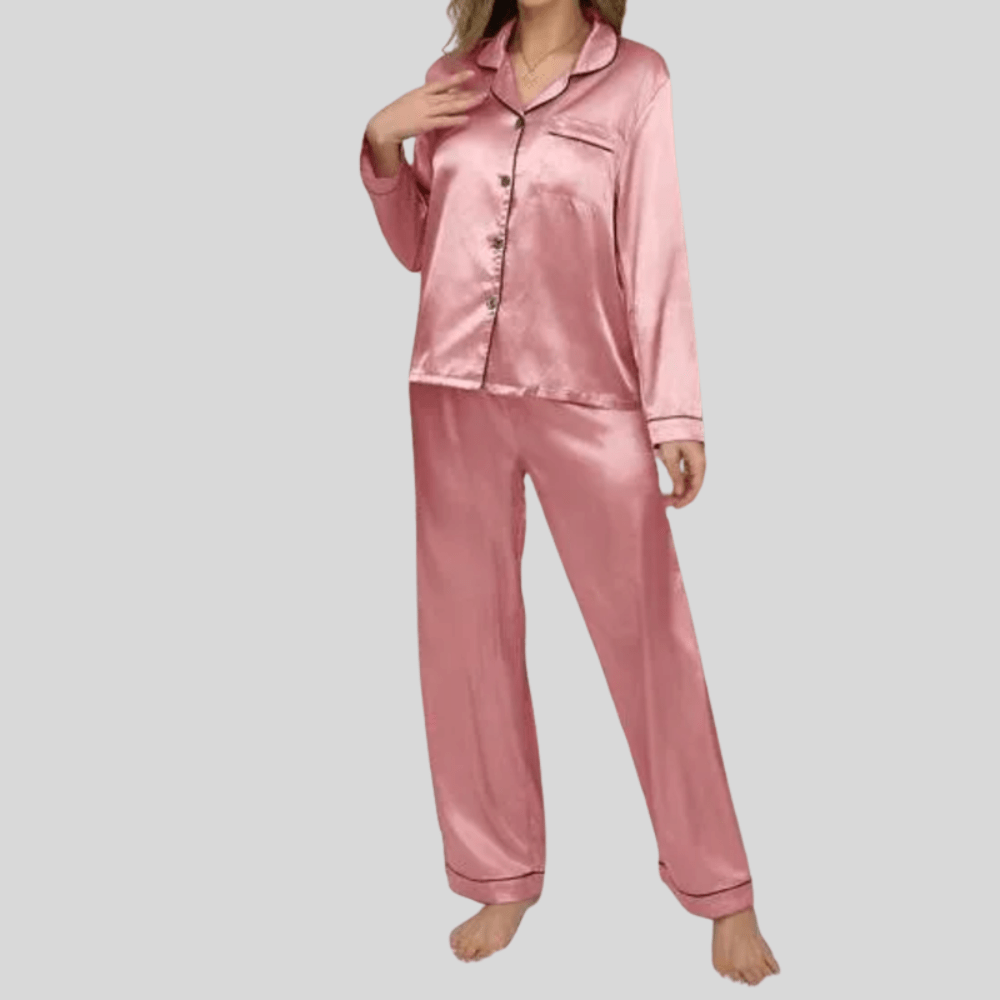 Breathable Button Front Pajama Set