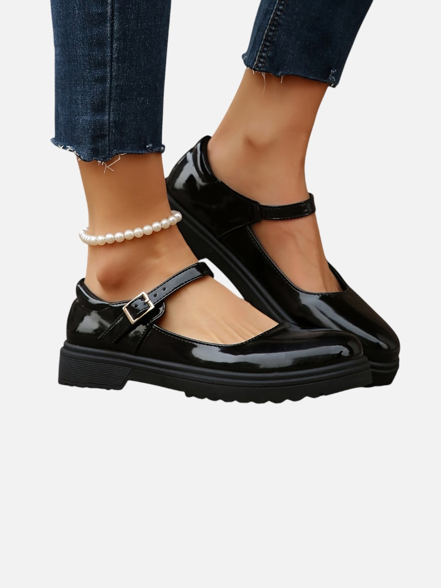 Glossy Mary Jane Loafers