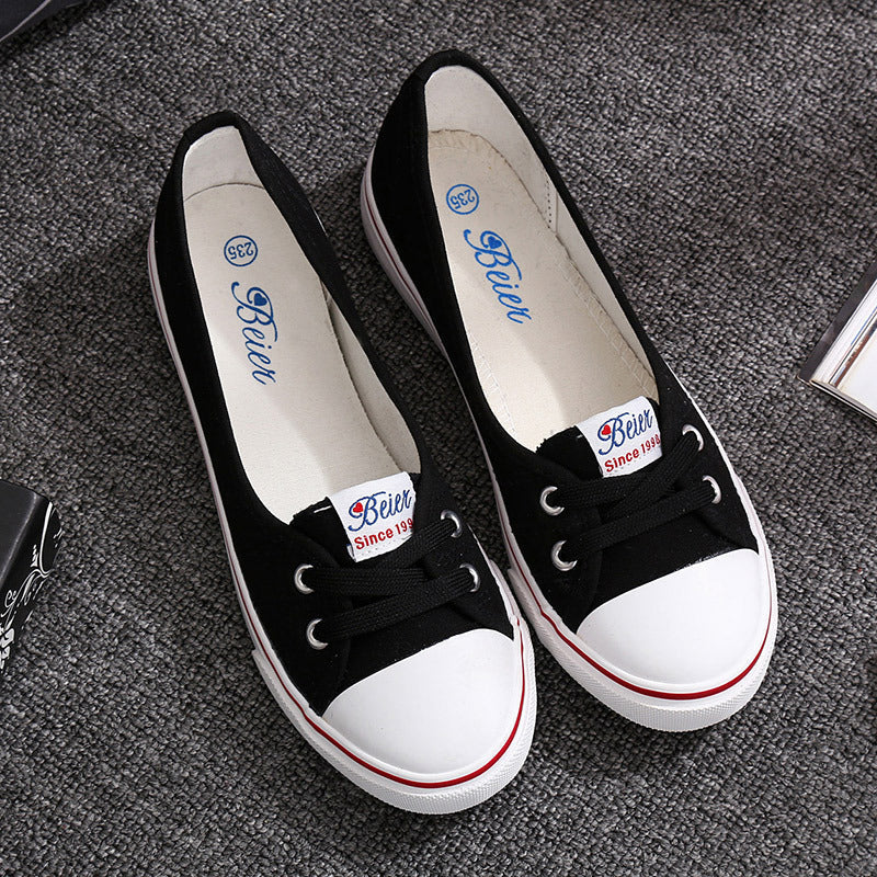 Melissa Breathable Canvas Flat Slip-On Shoes