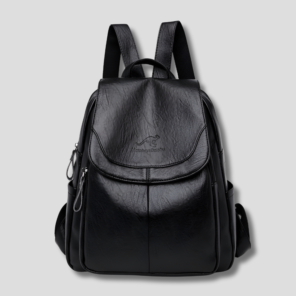 Anti-Theft Leather Backpack