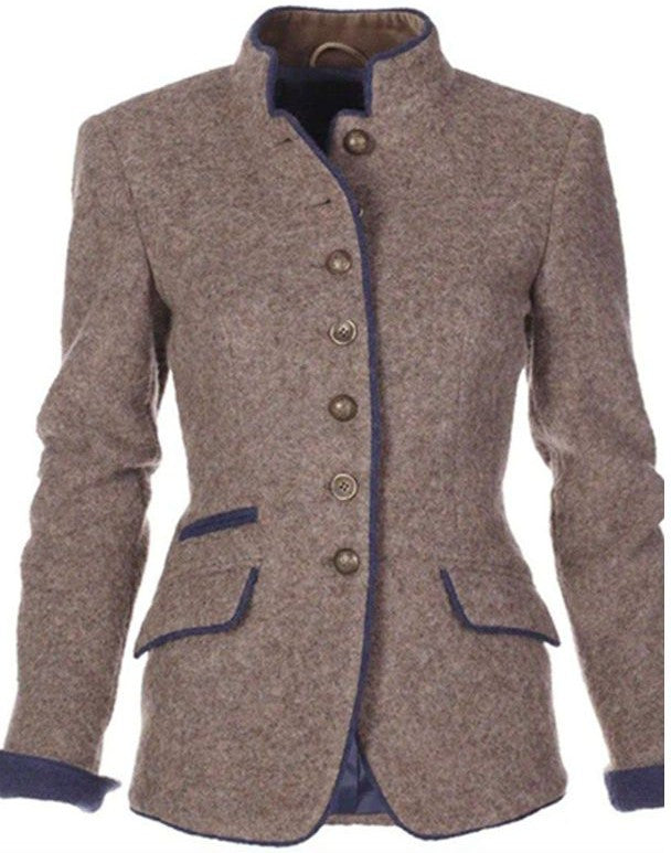 Elegant Long Sleeve Solid Color Jacket