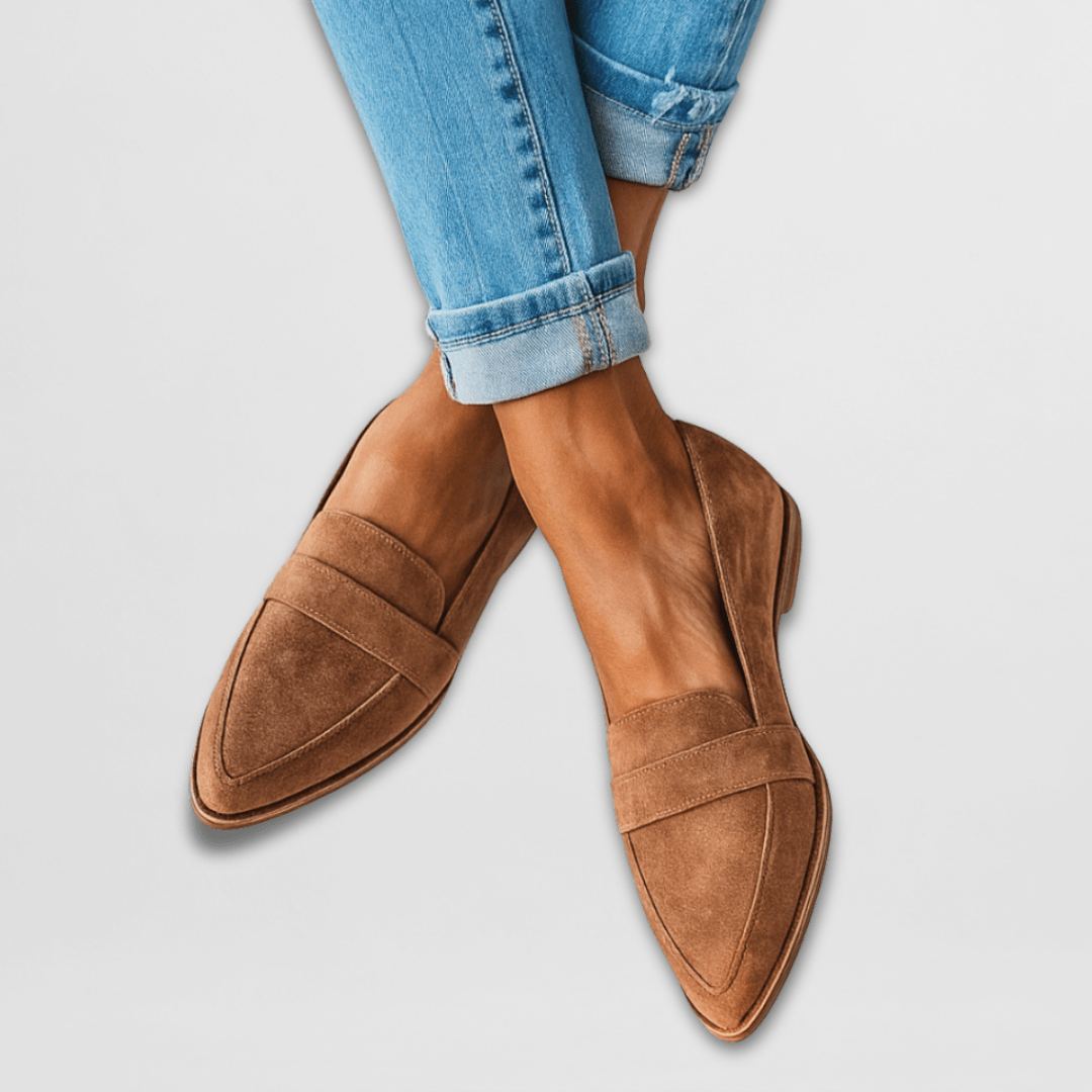 Soft Suede Orthopedic Loafers – Pointed Toe – Slip-On