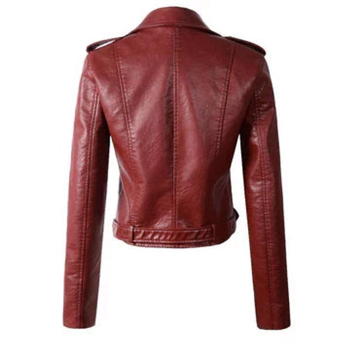 Belted Cropped Moto Jacket With Silver Hardware
