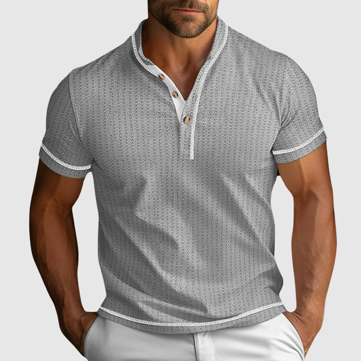 Textured Polo Shirt | Slim Fit Breathable Men