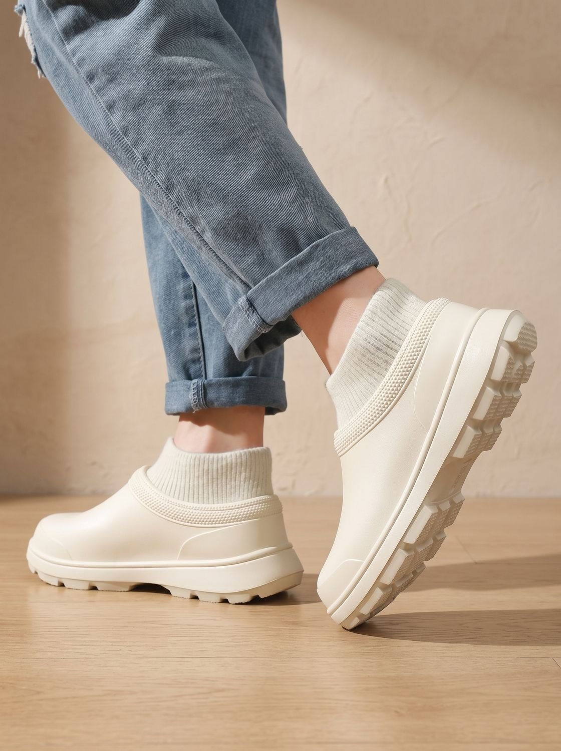 Knit Sock-Fit Slip-On Platform Sneakers
