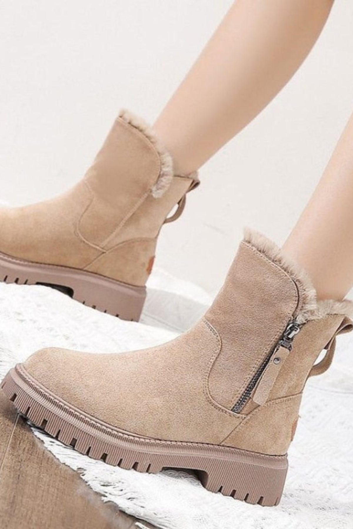 Fleece Lined Suede Ankle Boots