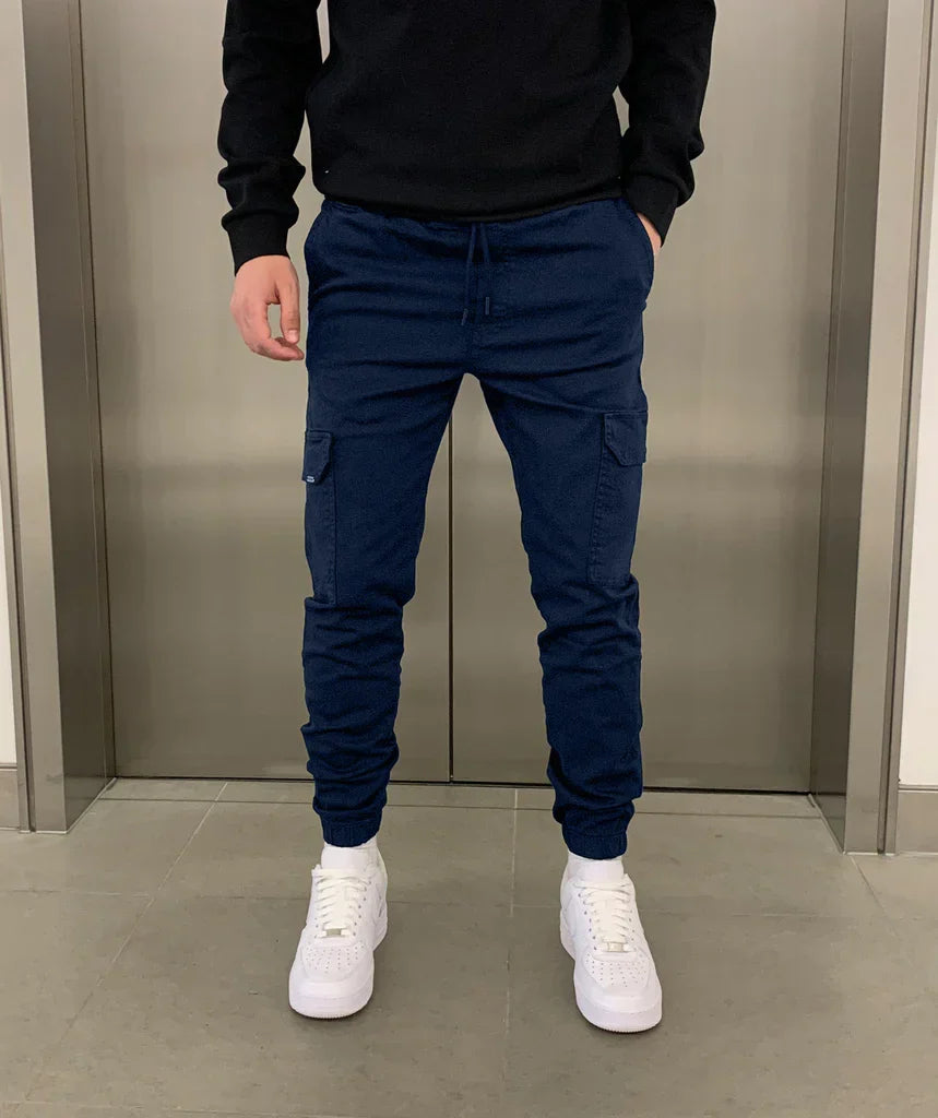 Relaxed Fit Cargo Jogger Pants With Elastic Waist