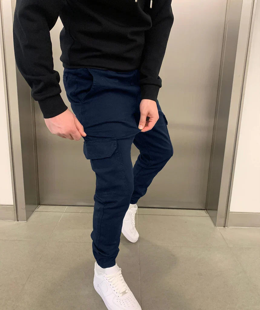 Relaxed Fit Cargo Jogger Pants With Elastic Waist