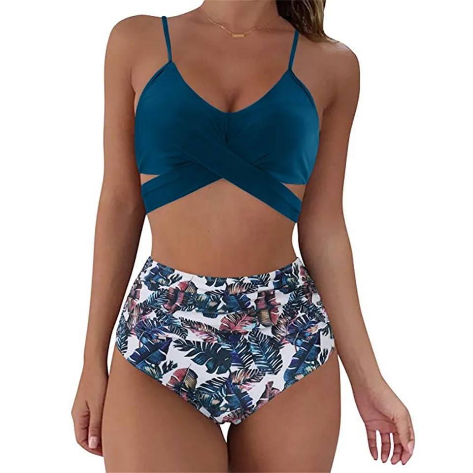 Belle High-Waisted Bikini Set with Mix-and-Match Colors