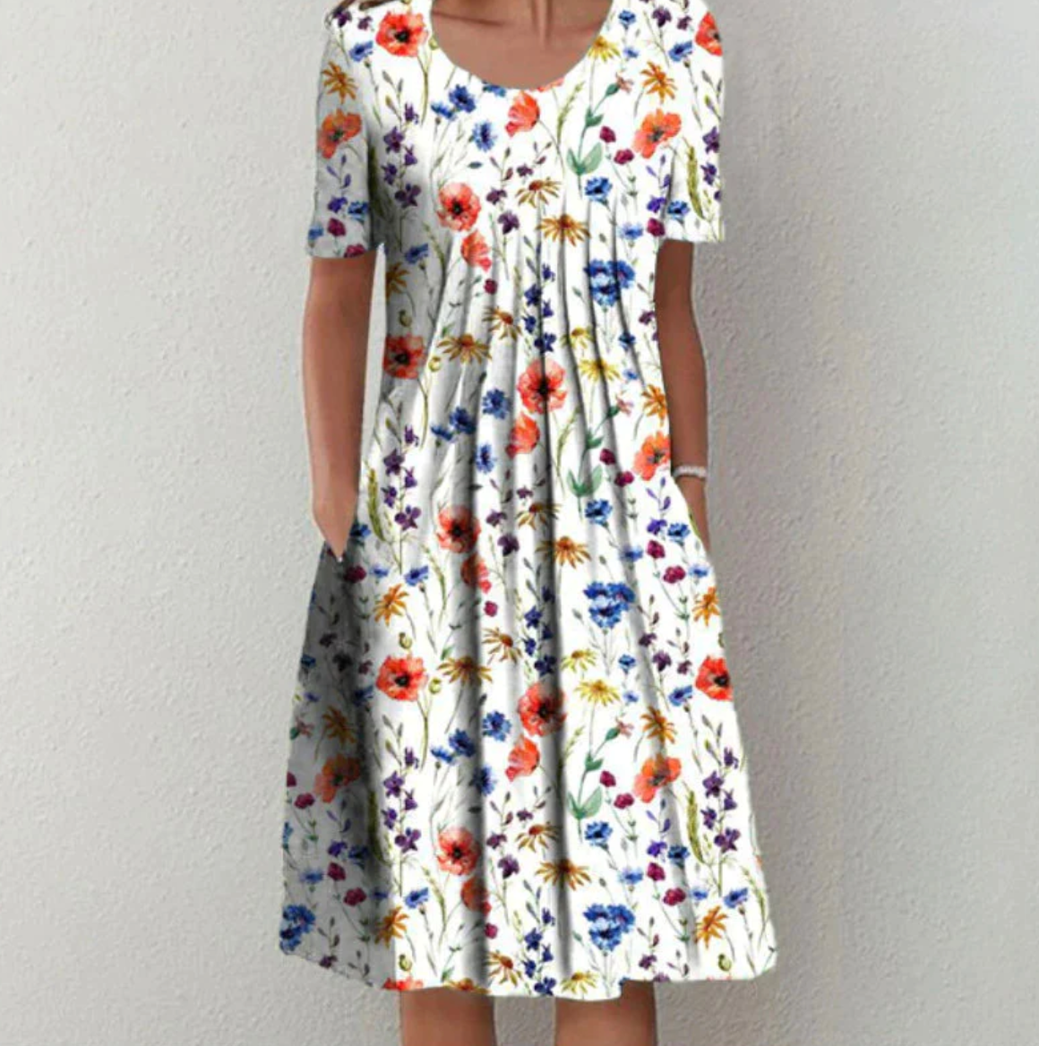 Patterned Midi Dress for Summer Wear