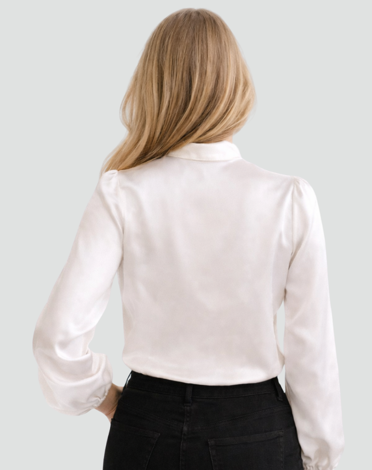 Bow Tie Neck Chiffon Blouse
