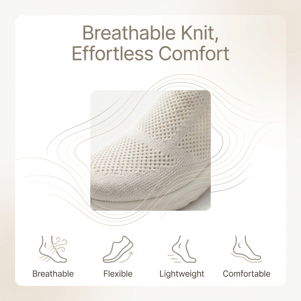 Lightweight Breathable Knit Slip-On Summer Flats