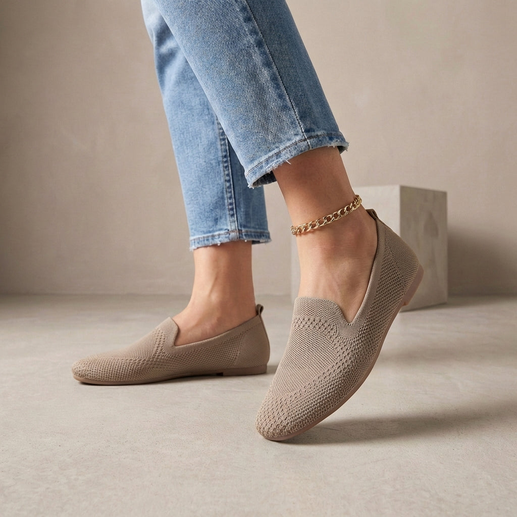 Lightweight Breathable Knit Slip-On Summer Flats
