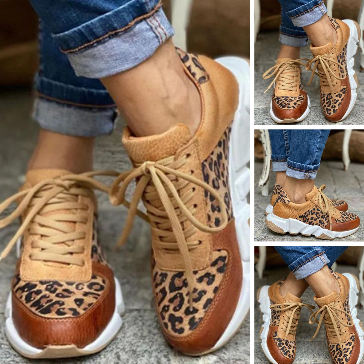 Leopard Print Vulcanized Sneakers