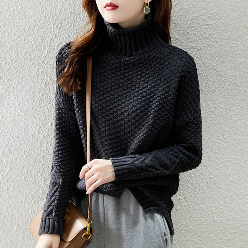 Joanna Cable Knit Turtleneck Jumper
