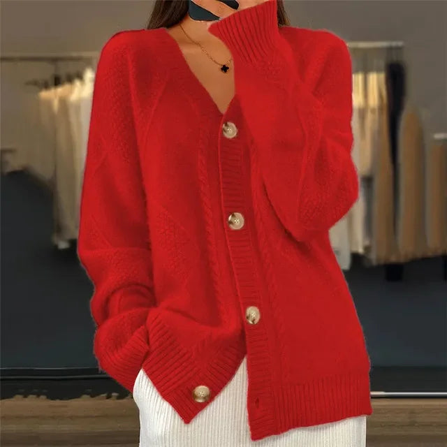 Button-Front Knit Cardigan